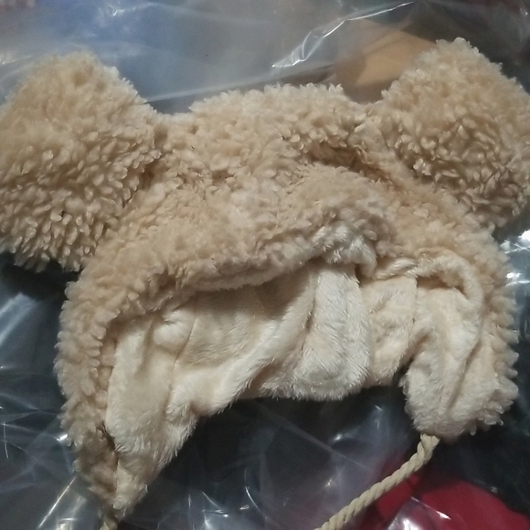 🍎 Nwt Plush Bear Hat Faux Fur Animal Critter Cute Ear Flaps Beanie - Picture 2 of 7